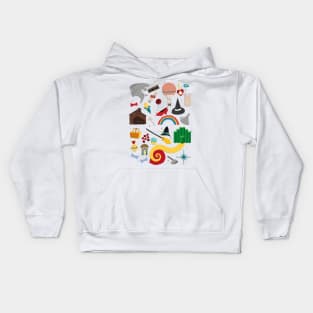 Wizard of Oz paper cut illustration Kids Hoodie